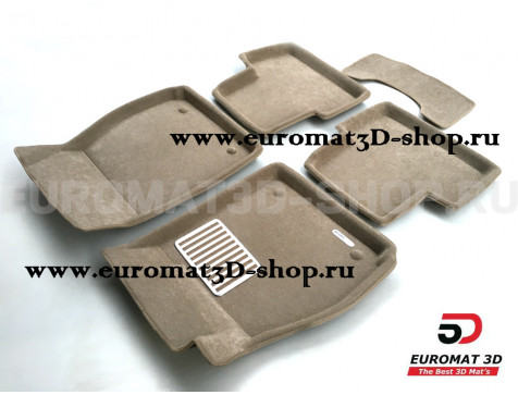 Текстильные 3D коврики Euromat3D Lux в салон для Opel Insignia (2009-2017) № EM3D-003807T Бежевые