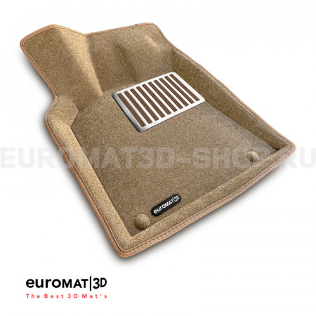 Текстильные 3D коврики Euromat3D Lux в салон для Porsche Macan (2014-) № EM3D-004103T Бежвые