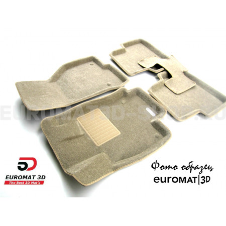 Текстильные 3D коврики Euromat3D Business в салон для Infiniti FX35/45 (2002-2008) № EMC3D-002801T Бежевые
