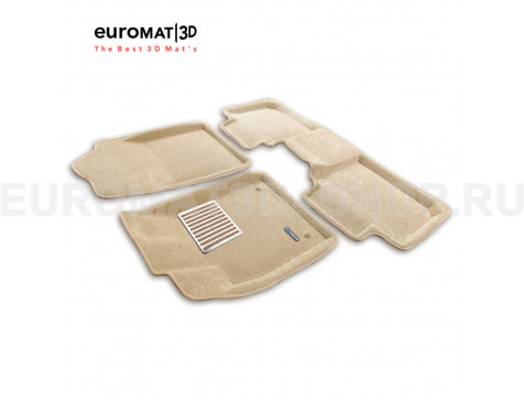 Текстильные 3D коврики Euromat3D Lux в салон для Lexus ES (2015-) № EM3D-003214T Бежевые