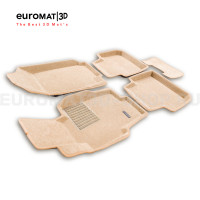 Текстильные 3D коврики Euromat3D Lux в салон для Honda Accord (2002-2007) № EM3D-002605T Бежевые