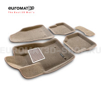 Текстильные 3D коврики Euromat3D Lux в салон для Jeep Compass (2018-) № EM3D-002762T Бежевые