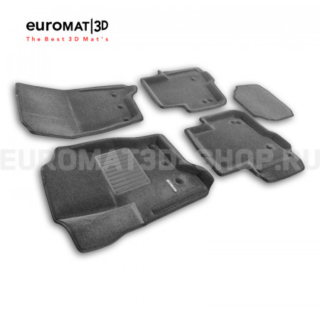 Текстильные 3D коврики Euromat3D Business в салон для Land Rover Discovery III (2005-2009) № EMC3D-003100G Серые